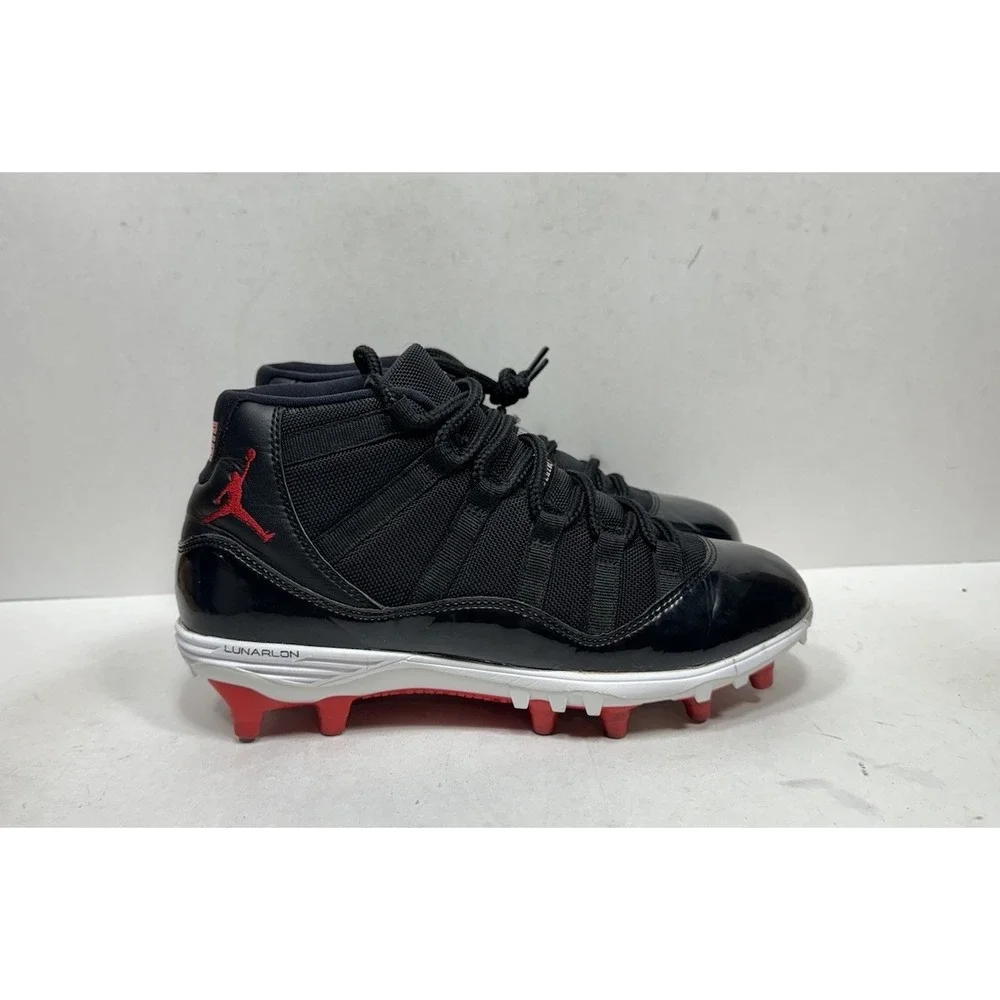 Nike Air Jordan 11 Retro TD Football Cleats Bred Black AO1561-010 Mens Size‎ 8.5